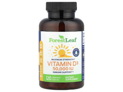 Forest Leaf Vitamin D3 50,000 IU, 120 Vegetable Capsules