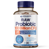 Raw Organic Probiotics 100 Billion CFU, 34 Strains with prebiotics and digestive enzymes, 30 Capsules
