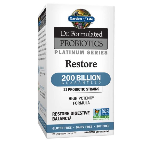 Garden of Life Dr. Formulated Probiotics Platinum Series Restore 200 Billion CFU, 28 Capsules