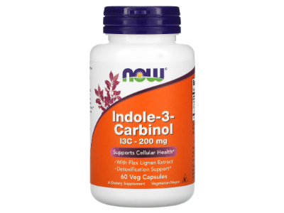 Now Foods Indole-3-Carbinol 200 mg with Flax Lignan Extract, 60 Veg Capsules