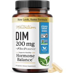 SM Nutrition DIM Diindolylmethane 200mg Plus BioPerine 60 capsules