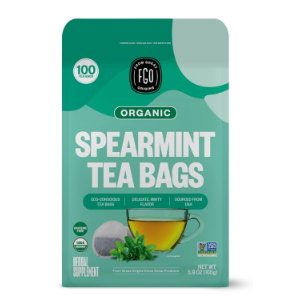 FGO Organic Spearmint Leaf Tea Bags, 100 Tea Bags