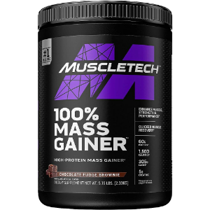 MuscleTech 100% Mass Gainer Protein Powder, Chocolate Fudge Brownie,
