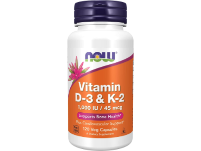 NOW Vitamin D3 & K2, 1,000 IU/45 mcg