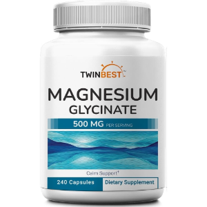 TwinBest Magnesium Glycinate 500mg, 240 Capsules