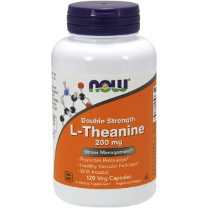 Now L-Theanine 200 mg with Inositol, 120 Veg Capsules