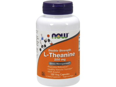 Now L-Theanine 200 mg with Inositol, 120 Veg Capsules