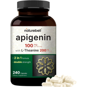 NatureBell Apigenin 100mg with L-Theanine, 240 Capsules