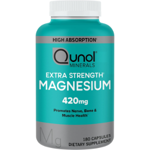 Qunol High Absorption Magnesium Glycinate 420mg, 180 Capsules