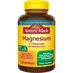 Nature Made Magnesium L-Threonate with Vitamin C & Vitamin D3, 90 capsules