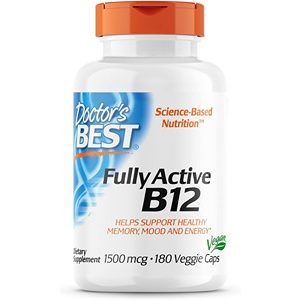 Doctor's Best Fully Active Methylcobalamin B12, 1,500 Mcg, 180 Veggie Caps