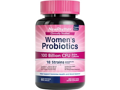 NewRhythm Probiotics for Women, 100 Billion CFU 18 Strains, 60 capsules