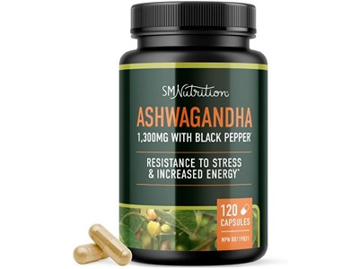 SM Nutrition Ashwagandha 1300mg, 120 capsules