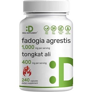 Deal Supplement Fadogia Agrestis 1,000mg & Tongkat Ali (Longjack) 400mg, 240 Capsules