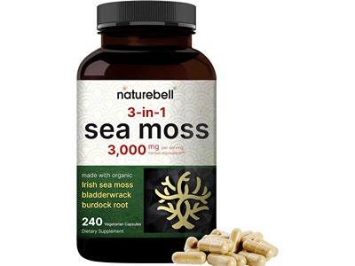 NatureBell Irish Sea Moss 3,000mg, 240 Veggie Capsules