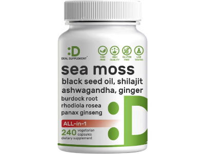 Deal Supplement Irish Sea Moss 7000mg Per Serving, 240 Veggie Capsules