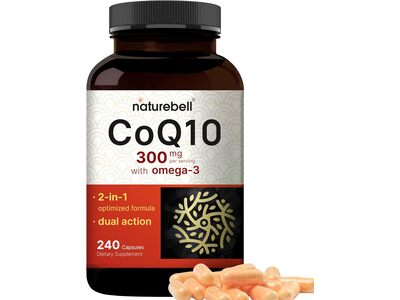 Naturebell CoQ10 (Ubiquinone) 300mg with Omega 3 Fatty Acids, 240 Capsules