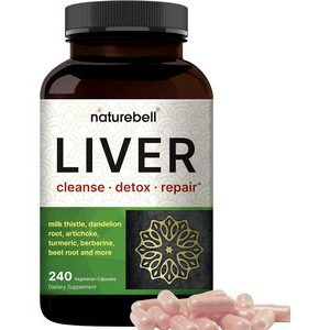 Naturebell Liver Cleanse Detox & Repair Supplement, 240 Veggie Capsules