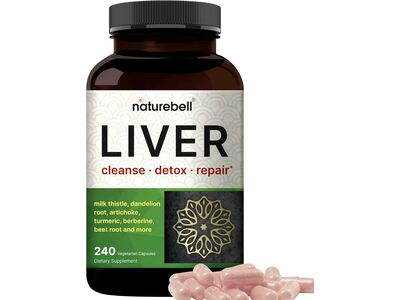 Naturebell Liver Cleanse Detox & Repair Supplement, 240 Veggie Capsules