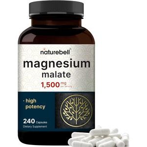 Naturebell Magnesium Malate 1,500mg Per Serving, 240 Capsules