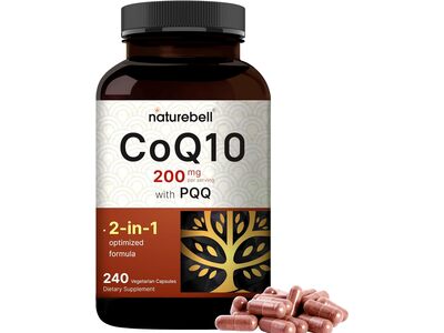 NatureBell CoQ10 (Ubiquinone) 200mg with PQQ, 240 Veggie Capsules