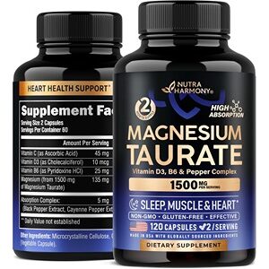 NUTRAHARMONY Magnesium Taurate 1500 mg, 120 Capsules