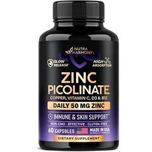 NutraHarmony Zinc Picolinate 50mg, 60 Capsules
