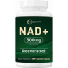 Micro Ingredients NAD+ 500mg with Resveratrol, 240 Veggie Capsules