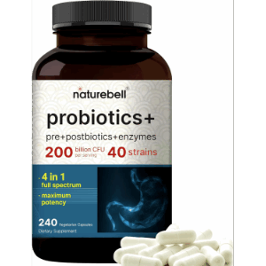 Naturebell Probiotic 200 Billion CFU, 40 Strains Per Serving, 240 Veggie Capsules