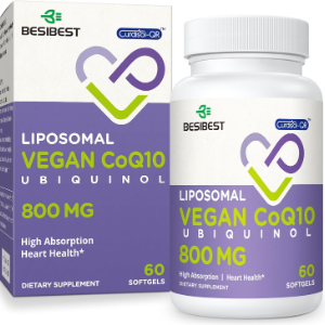 Besibest Liposomal Ubiquinol CoQ10 800MG, 60 Vegan Softgels