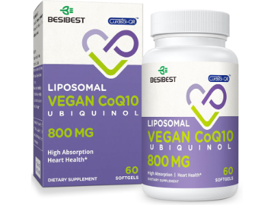 Besibest Liposomal Ubiquinol CoQ10 800MG, 60 Vegan Softgels